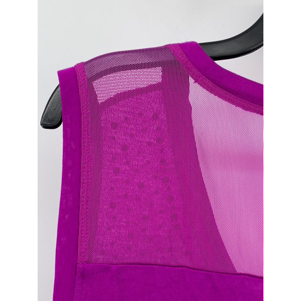 JENNIFER LOPEZ Women's Plus Hot Magenta Embellished Mesh Tank Top SZ 2X - Picture 7 of 12